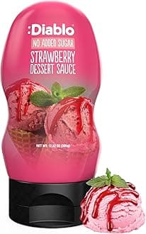 Diablo Sugar Free Dessert Sauce - Gluten-Free Syrup, Drizzle Sweetener, Keto Friendly Flavoring Topping, Perfect for Gifting, No Added Sugar - Strawberry, 355g 12.52oz - 1 Pack