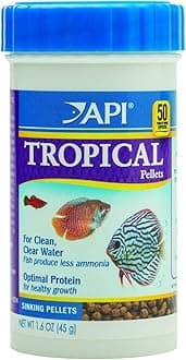 API TROPICAL PELLETS Sinking Pellets Fish Food 1.6-Ounce Container