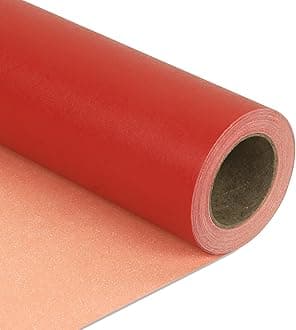 NESCCI Red Matte Wrapping Paper,Solid Color Pearly-Lustre Paper,Gift Wrapping Paper,Perfect for Wedding,Valentine's Day,Birthday, Christmas,Baby Shower,DIY Bouquet (17 Inches X 32.8 Feet)
