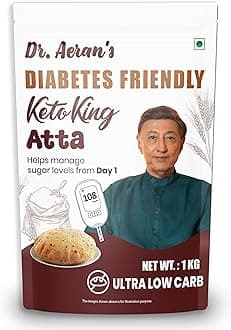 Dr. Aeran's Diabetes Friendly Keto King Atta, 1Kg, Ultra Low Carb, Low GI Atta for Sugar Release Control, Diabetic Atta For Diabetic Care, High Fiber Flour, Sugar Control Keto Atta
