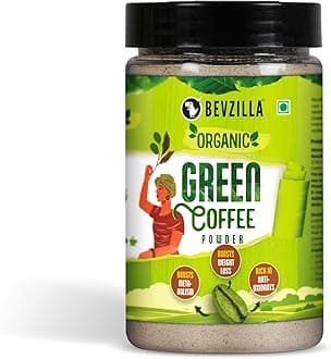 Bevzilla Green Coffee Beans Powder - 200 Grams | For Weight Loss With Chlorogenic Acid | Immunity Booster| Natural Super Drink