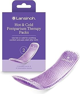 Lansinoh Hot and Cold Postpartum Pads – Reusable Perineal Ice Packs for Postpartum Recovery, Labor & Delivery Essentials, 2 Count