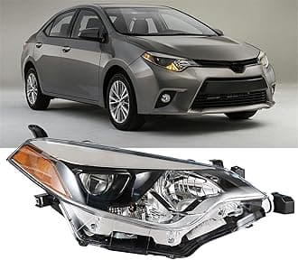 Silscvtt Headlight Front Head Lamp Replacement for Toyota Corolla 2014 2015 2016 Projector Headlight Right Side (Passenger Side)