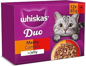 WHISKAS DUO Adult Wet Cat Food in Jelly 12x85g Classic Combos (Pack of 4)