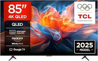 85T8C-UK 85 Inch 4K 144Hz Gaming QLED Onkyo 2.1 Dolby Atmos Google TV with Dolby Vision & HDR 10+ BBC iPlayer (2025 Model)