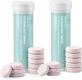 Sitz Bath Salt Tablets for Postpartum Care | Postpartum Essentials Pack of 10 Sitz Bath for Postpartum Care|Postpartum and Hemorrhoids Recovery | Natural Salts & Minerals Postpartum Bath Soak (2 Pack)