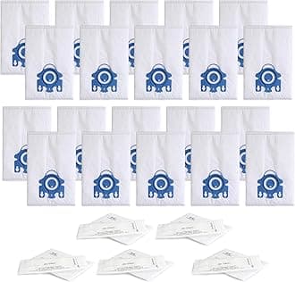 Replacement Airclean GN 3D Bags Compatible with Miele S2, S5, S8, Classic C1, Complete C2 and Complete C3 Series Canister Vacuum Cleaner (20 Pack Dust Bags + 5 Set Filters)