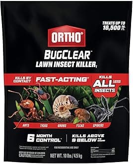 Ortho BugClear Lawn Insect Killer1 - Lawn Bug Killer Granules, Kills Ants, Spiders, Ticks, Fleas, & Grubs, Treats up to 16,500 sq. ft., 10 lb.
