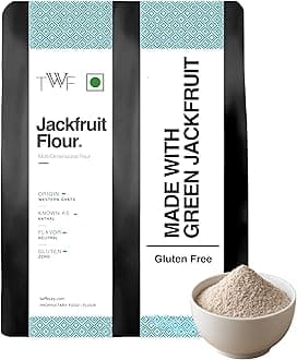 TWF Raw Jackfruit Flour | 500g | 100% Naturally Processed Kathal Atta | Fine Ground | Helps Control Blood Sugar | Gluten-Free | Zero Bitterness | No Preservatives