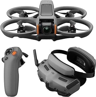 Avata 2 Fly More Combo (1 Battery), FPV Drone with Camera 4K, Immersive Experience, Built-in Propeller Guard, Easy Flip/Roll, Goggles 3 and RC Motion 3 Included, POV Content Camera Drone, Black