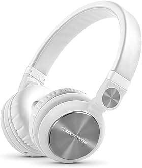 Energy Sistem Headphones DJ2 Mic, White (Flip-Up Ear Cups, Detachable Cable, Control Talk, Foldable)