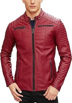 Black Leather Jacket Men - Black Real Lambskin Mens Motorcycle Jacket