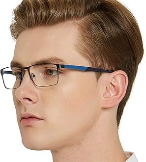 OCCI CHIARIBlue Light Filter Glasses For Men Square Eyeglasses Frame Computer Gaming Glasses Nerdy