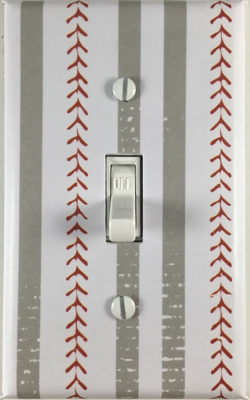 Sports Baseball Theme Decor Single Decorative Single Toggle Light Switch Plate Cover