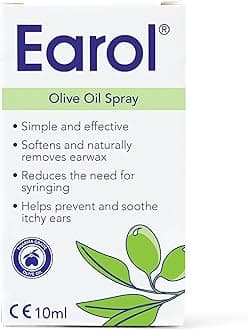 Earol Olive Oil Ear Wax Removal Spray, Clinically Proven, Reduces Need for Syringing, Metered Dose, 1 Pack of 10ml Oil Spray Bottle
