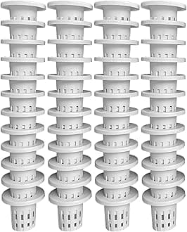 Lyfreen 48pcs Garden Slotted Mesh Net Cups Hydroponic Planting Gardening Tool Indoor,Diameter 1.1Inch