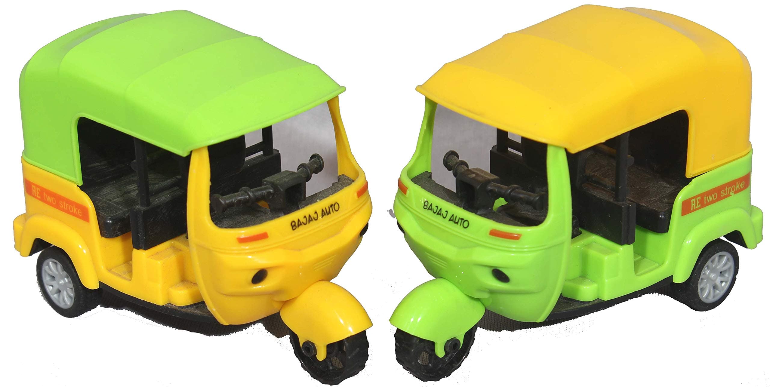 Dn (Set of 2) CNG Pull Back Auto Rickshaw (Assorted Color) Set of 2