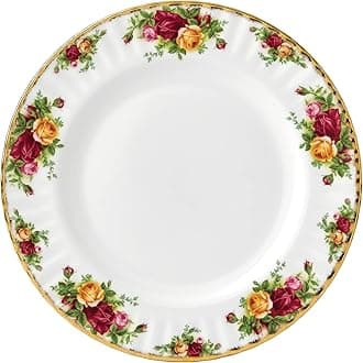 Old Country Roses Plate Gift - Vintage Fine Bone China Serving Dinner Plate - Large Size - Floral Pattern, 27cm