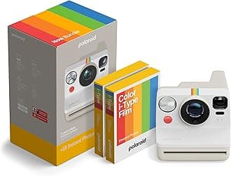 Now 3rd Generation I-Type Instant Camera + Film Bundle - Now Pebble White Camera + 16 Color Photos (6561)