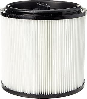 Vacmaster 951333 Official Universal Washable Cartridge Filter for both dry and wet use, for 15-60L Wet and Dry cleaners,White