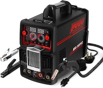 160A multiprocess Gas/Gasless MIG Welder,110V/220V Dual Voltage Flux Cored/MIG/Lift TIG/Stick ARC Welder 4 in 1 Welding Machine with IGBT Inverter LED Digital Display,Thermal Protection