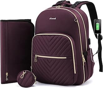 Diaper Bag Backpack, LOVEVOOK Quilted Baby Bag with Changing Pad & Pacifier Holder,Travel Diaper Bags with USB Charging Port