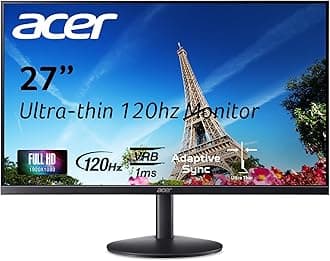 SB273 G0bi 27" IPS Full HD (1920 x 1080) Ultra-Thin Zero-Frame Gaming Office Monitor | Adaptive-Sync Support (FreeSync Compatible) | Up to 120Hz Refresh | 1ms (VRB) | Tilt | HDMI & VGA Ports