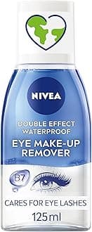 Double Effect Waterproof Eye Make-Up Remover (125ml), Daily Use Face Cleanser for Make-Up and Mascara with Cornflower Extract and Biotin