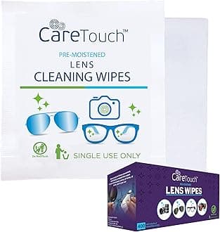 Care Touch Lens Wipes for Eyeglasses- 400 Count Individually Wrapped Pre- Moi...