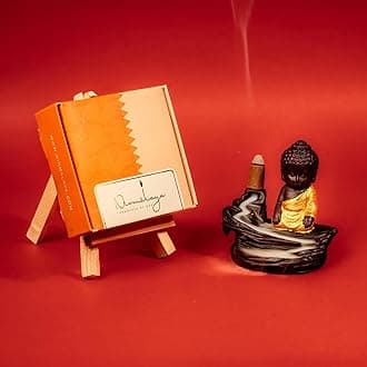 Nirmalaya Premium Backflow Sandalwood (Chandan) Incense Cones (40 Cones) | 100% Natural Sacred Flowers | 25 Min Burn Time | Backflow Dhoop Cones for Pooja, Meditation & Home Fragrance