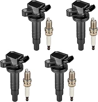 Set of 4 Ignition Coil Pack UF247 and Iridium Spark Plugs 4503 4 Pack Compatible with Chevy Prizm Compatible with Toyota Celica Corolla Matrix MR2 Spyder 1.8L L4 Replacement for C1249