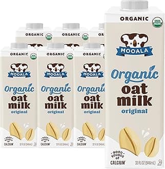 Mooala Organic Oatmilk, Extra Creamy 32 fl oz (Pack of 6) – Great for Coffee and Matcha, Naturally Sweetened, Dairy-Free Alternative