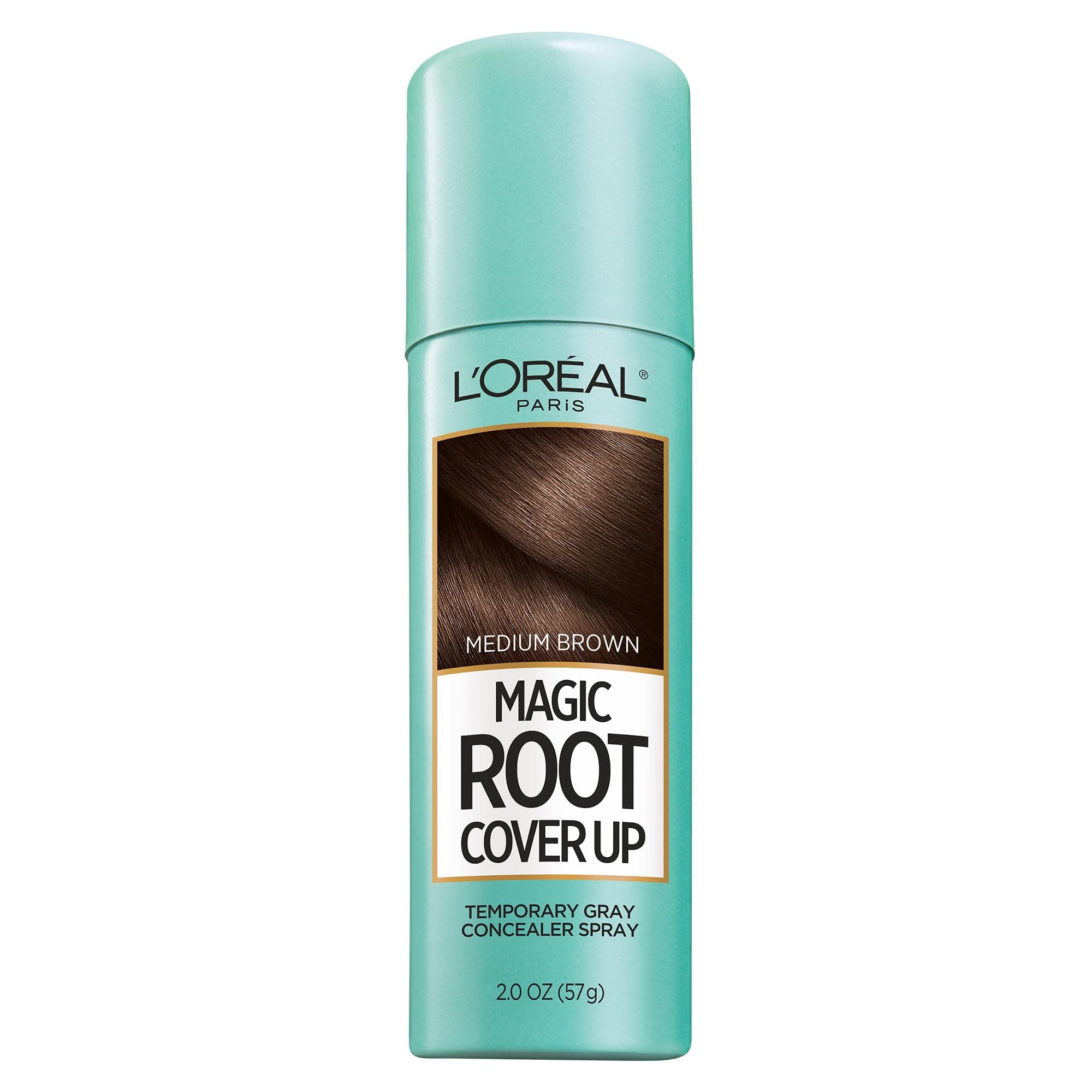 L'Oreal Paris Magic Root Cover Up Gray Concealer Spray, Medium Brown, 2 Oz(Packaging May Vary)