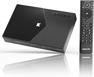 Kinhank K9 8K Hard Drive Player,2025 Android-TV-Box,4GB RAM+64GB ROM,8K Ultra HD,WI-FI 6,BT 5.2,SATA USB 3.0,HDMI 2.1,AV1