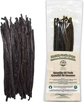 25 Vanilla Beans For Making Vanilla Extract Grade A - NON-GMO Planifolia Vanilla Beans Bulk, 6-8 Inches