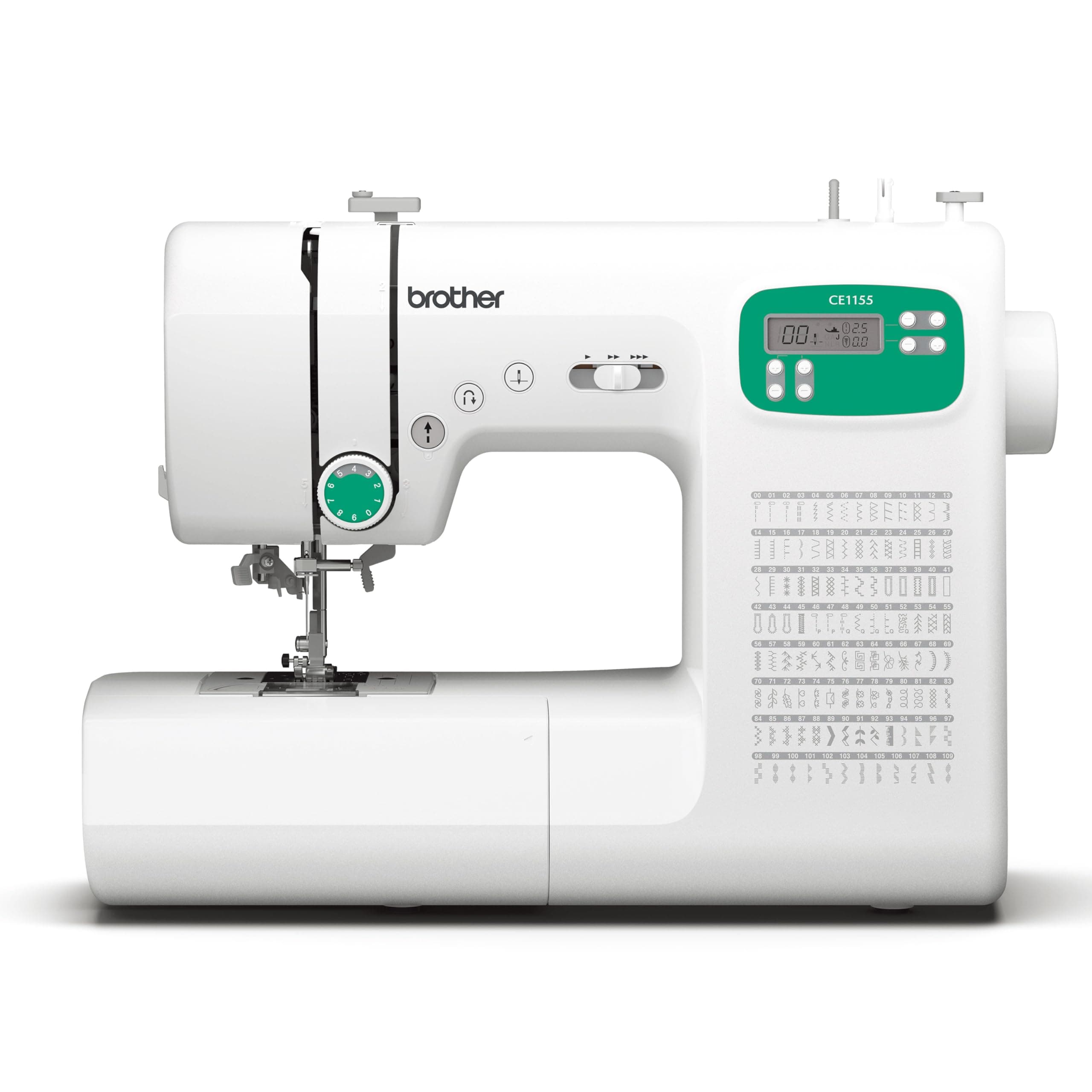 CE1155 Computerized Sewing Machine, 110 Built-in Stitches, LCD Display, 7 Feet Included