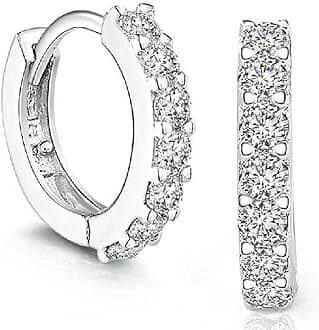 Row_120cc Women's Sterling Silver Ear Hoop Earrings Ear Stud (J)