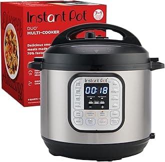 Instant PotDuo 7-in-1 Electric Pressure Cooker, Slow Cooker, Rice, Steamer, Sauté, Yogurt Maker, Warmer & Sterilizer, Includes App With Over 800 Recipes, Stainless Steel, 6 Quart