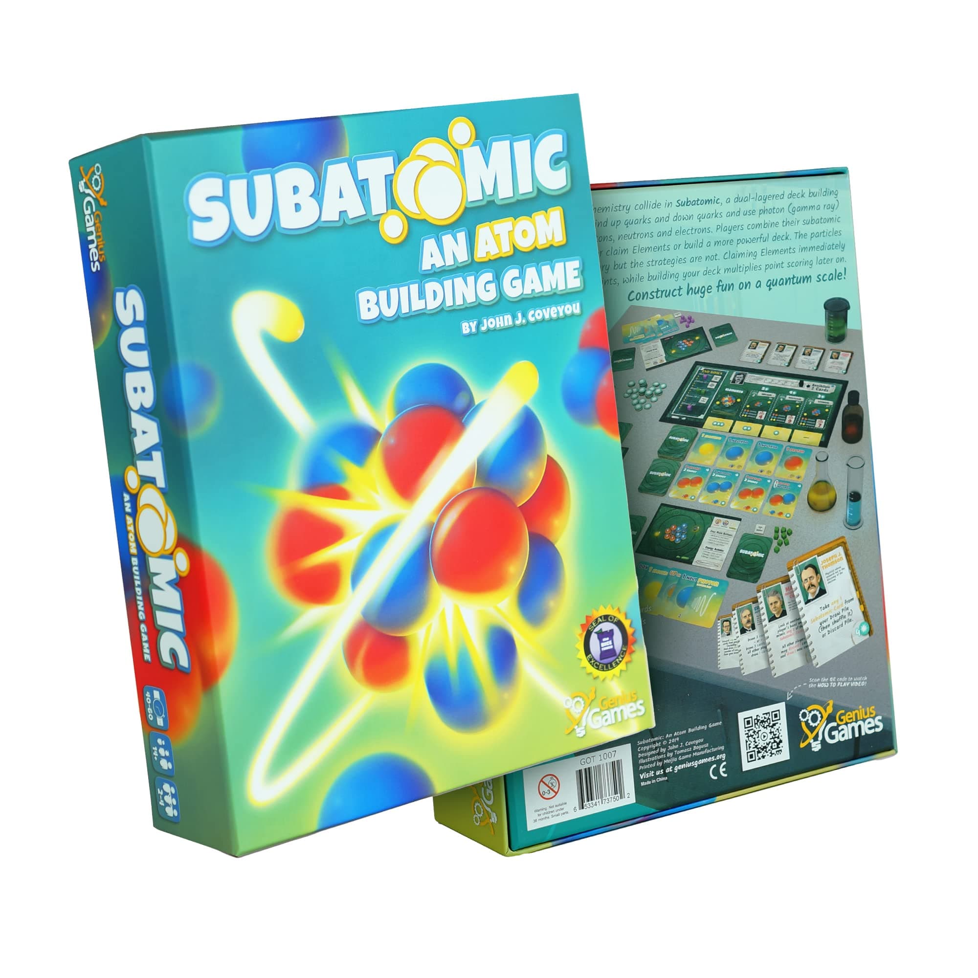 Genius Games Subatomic - An Atom Building Card Game - Physics Learning Educational Toy for Kids - 2-4 Players - Age 10 Years Plus