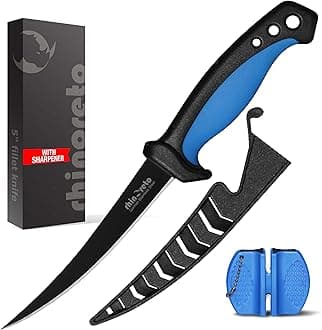 - Fillet Knife for Fish - Razor Sharp G4116 German Stainless Steel Blade, 5 Inch Professional Filleting & Boning Knife with Non-Slip Handle, Protective Sheath & Sharpener