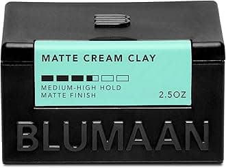 BLUMAAN Matte Cream Clay - High Hold Matte Finish - Versatile, Easy To Apply, Weightless Control, Nourishing and Cleansing Hair Care Essential with Natural Ingredients - 71 ml/2.5 oz