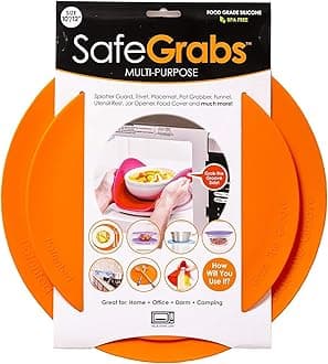 Multi-Purpose Silicone - Original Microwave Mat from Shark Tank | Splatter Guard, Trivet, Hot Pad, Pot Holder, Minimize Mess (BPA-Free, Heat Resistant, Dishwasher Safe), Set of 2, Orange