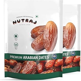 Nutraj UAE Dates 1kg (500g X 2) Pouch | Khajur | Dry Fruits and Nuts | Grocery