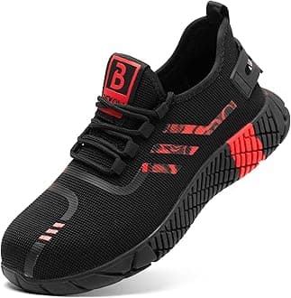 BEXOW Premium Safety Shoes Steel Toe Lightweight Slip Resistant Breathable Work Sneakers with Kevlar Midsole Anti-Smashing Puncture Proof Comfortable Industrial Footwear for Men and Women
