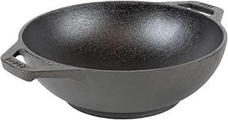 L6MW 6.25 in Cast Iron Mini Wok, Black