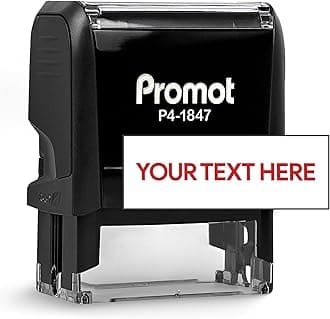 Promot One Line Custom Rubber Stamp - Self Inking Stamp - Choose Your Fonts and Color.