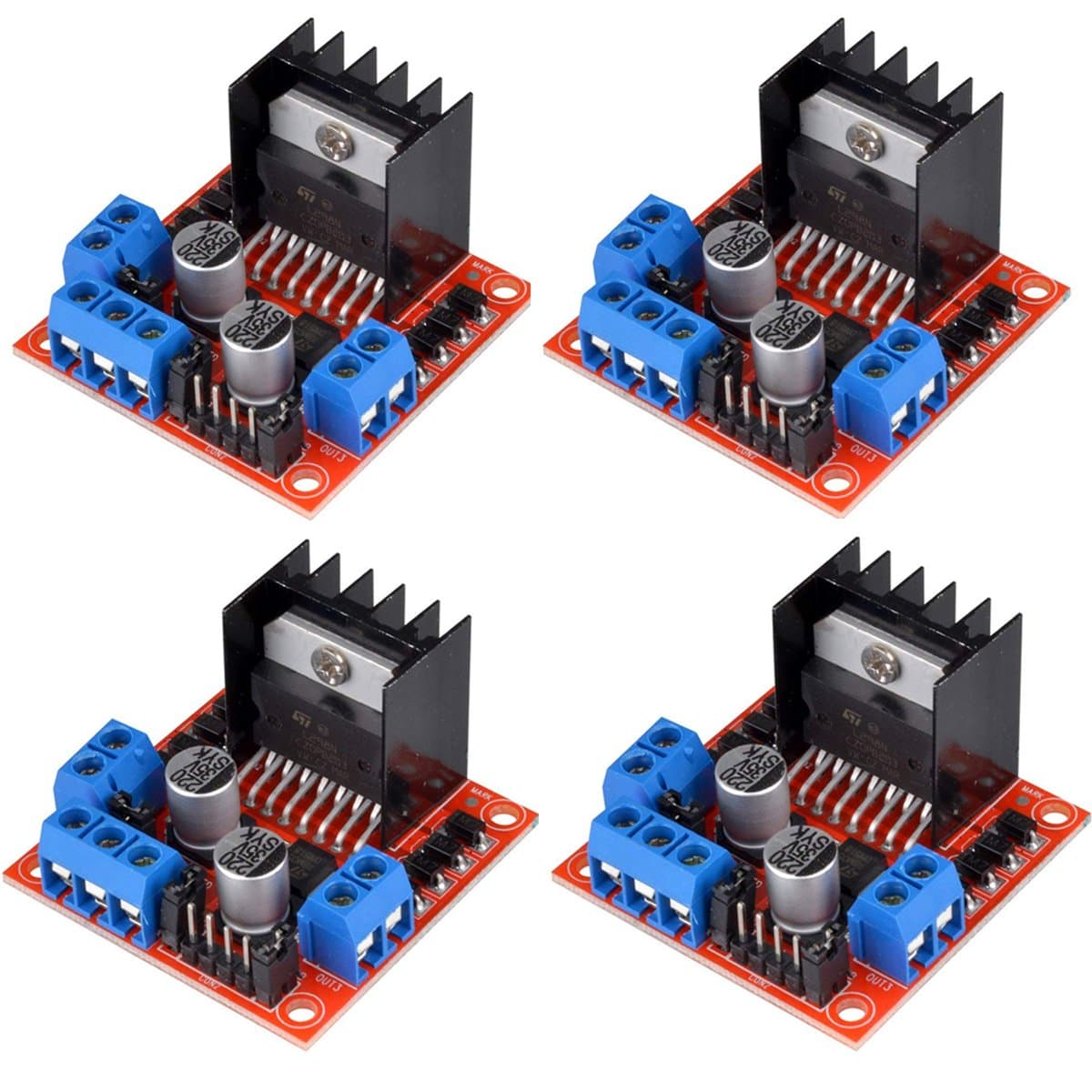 4pcs L298N Motor Driver Controller Board Module Stepper Motor DC Dual H-Bridge for Arduino Smart Car Power UNO MEGA R3 Mega2560