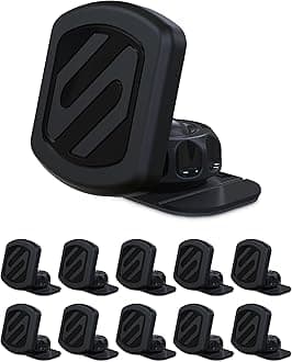 Scosche MAGDM-10KFLT MagicMount Magnetic Car Phone Mount for Dashboard, 360° Adjustable Magnet Head, Universal Cell Phone Holder for Car Compatible with iPhone Samsung & All Devices (Pack of 10)