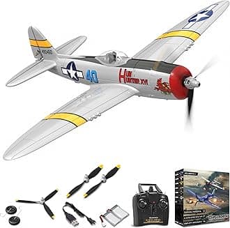 RC Plane for Beginners, 4CH WWII Warbird P-47 Thunderbolt with Aileron, 2.4Ghz RC Airplane with Xpilot Self Righting & One Key Aerobatic, Gifts for Adults (761-16 RTF)