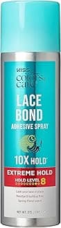 KISS Colors & Care Lace Bond Adhesive Spray Extreme Hold 11.1 oz. - Adhesive for Lace Frontals, Sweat Proof, Water-Resistant, Fast Drying, Efficient Nozzle, Convenient, Super Secure for All Day